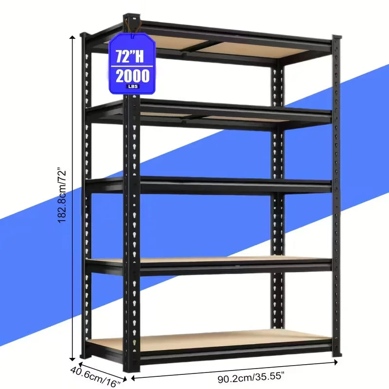 Heavy Duty Garage Shelving 2000 Lbs Capacity Adjustable Steel Racks