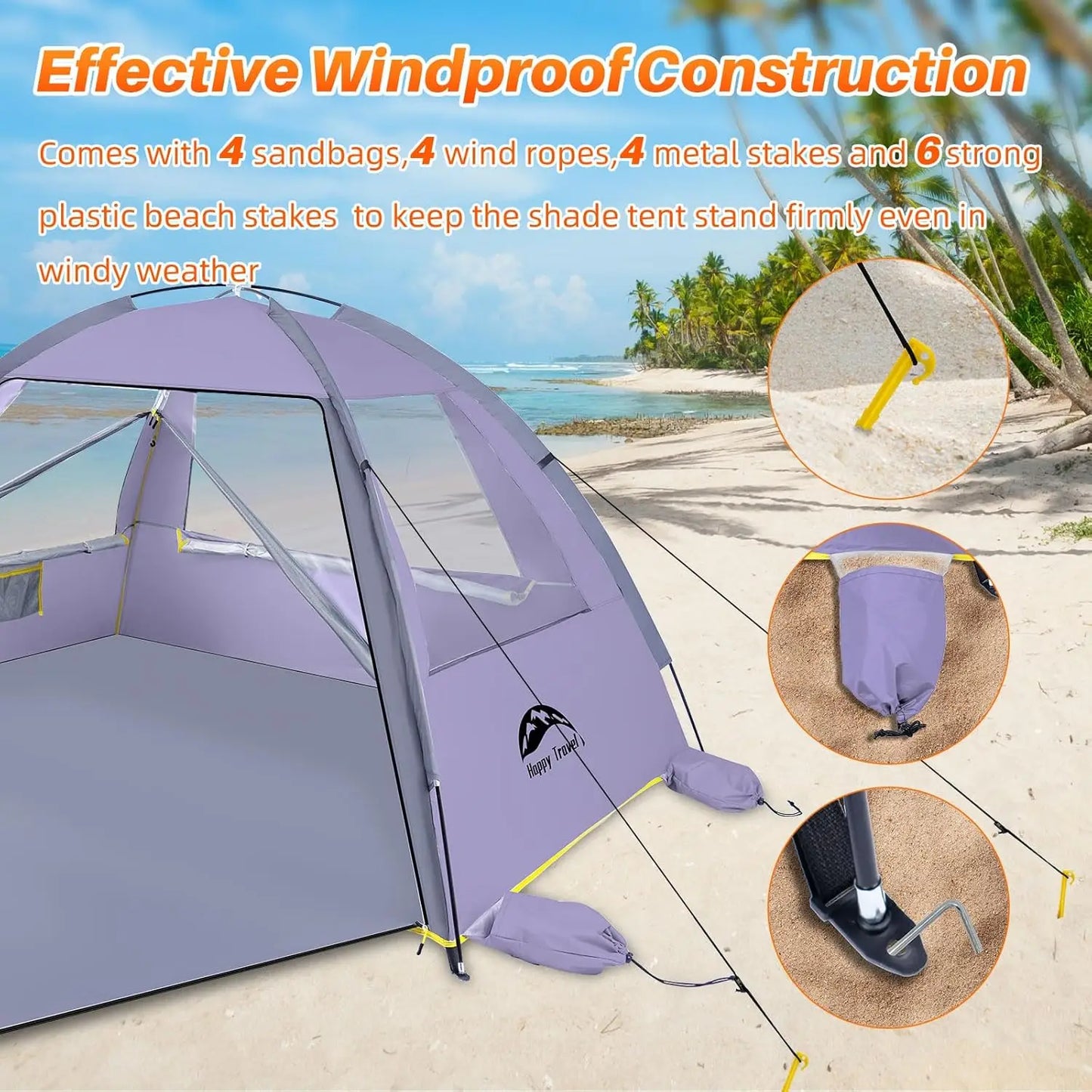 Beach Tent UPF 50 Sun Shade Shelter Portable For Family