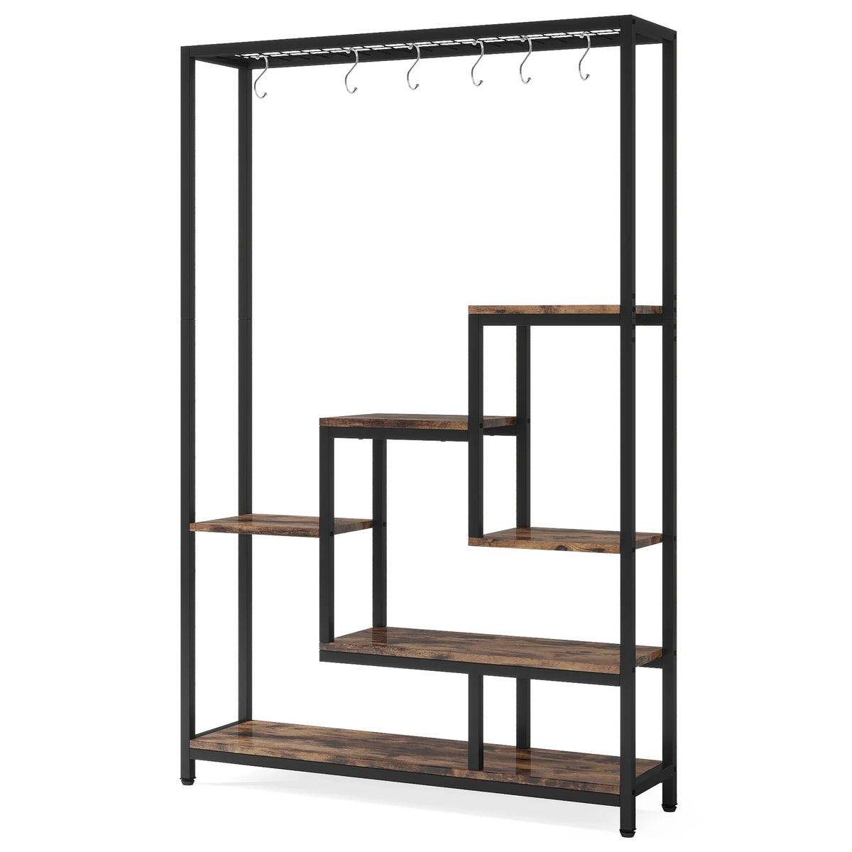Tribesigns Five Tier Indoor Plant Stand With Hanging Hooks