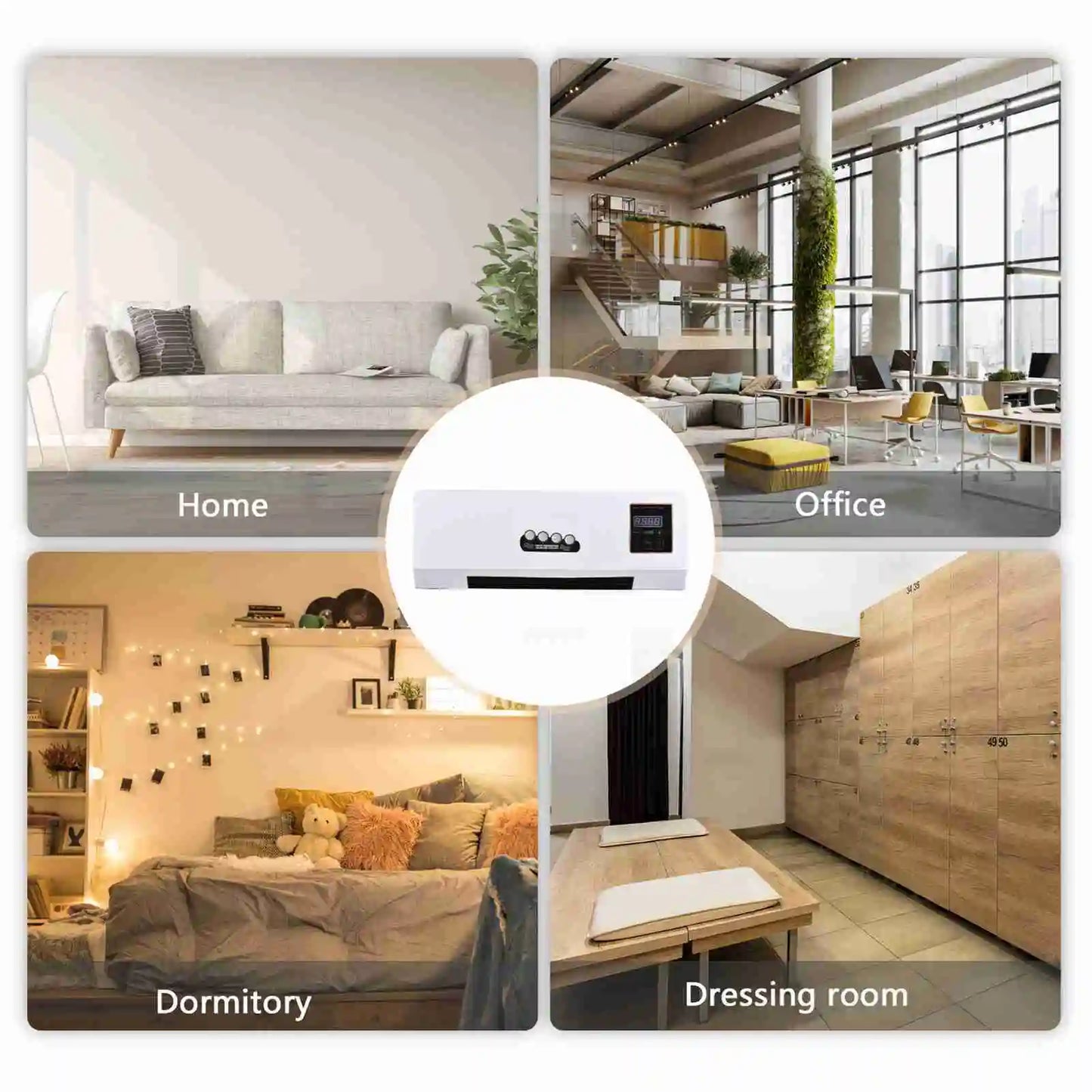 Qiilu 2-In-1 Heater And Fan Wall Mounted With Digital Display