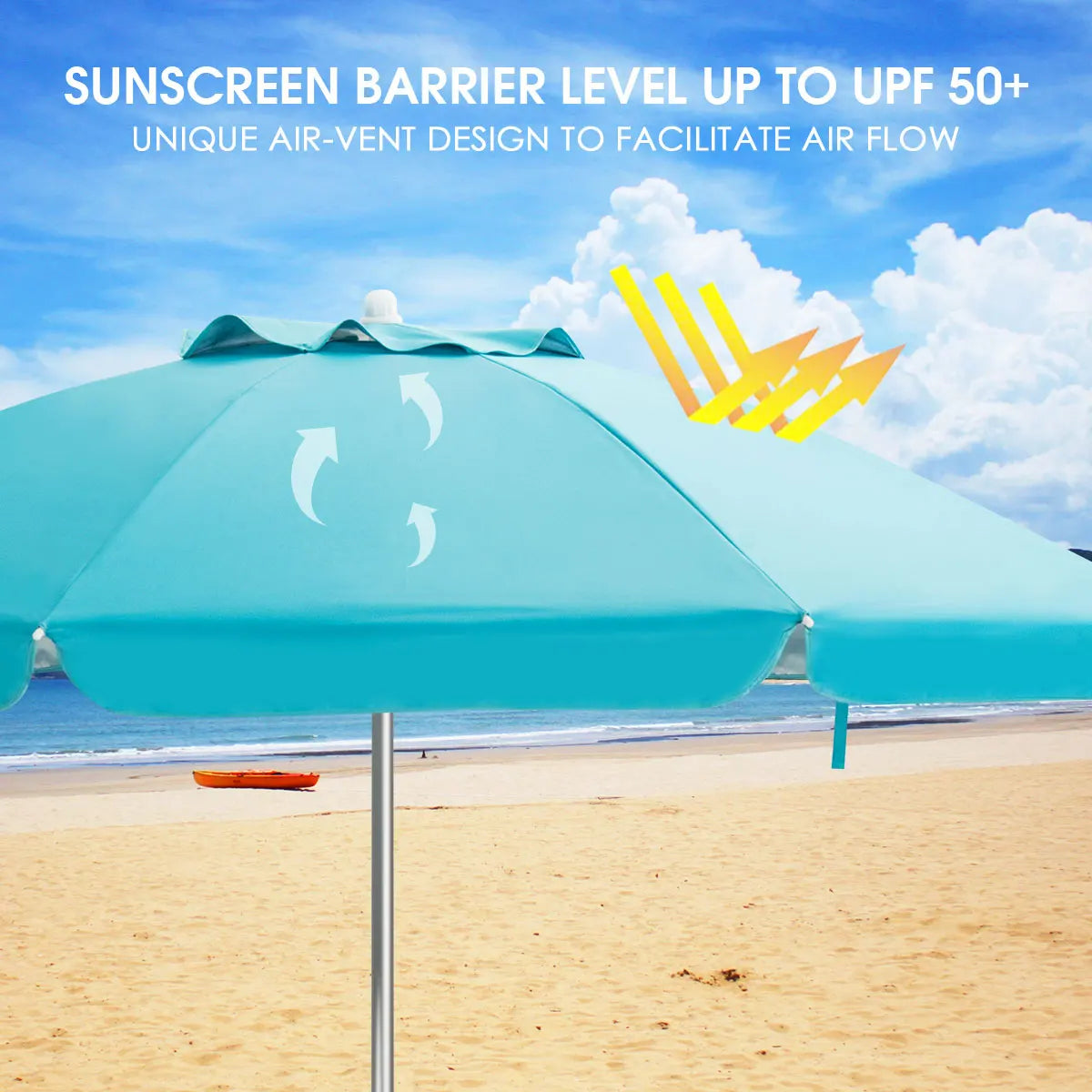 Homasis Tilt Aluminum Patio Beach Umbrella With Carry Bag