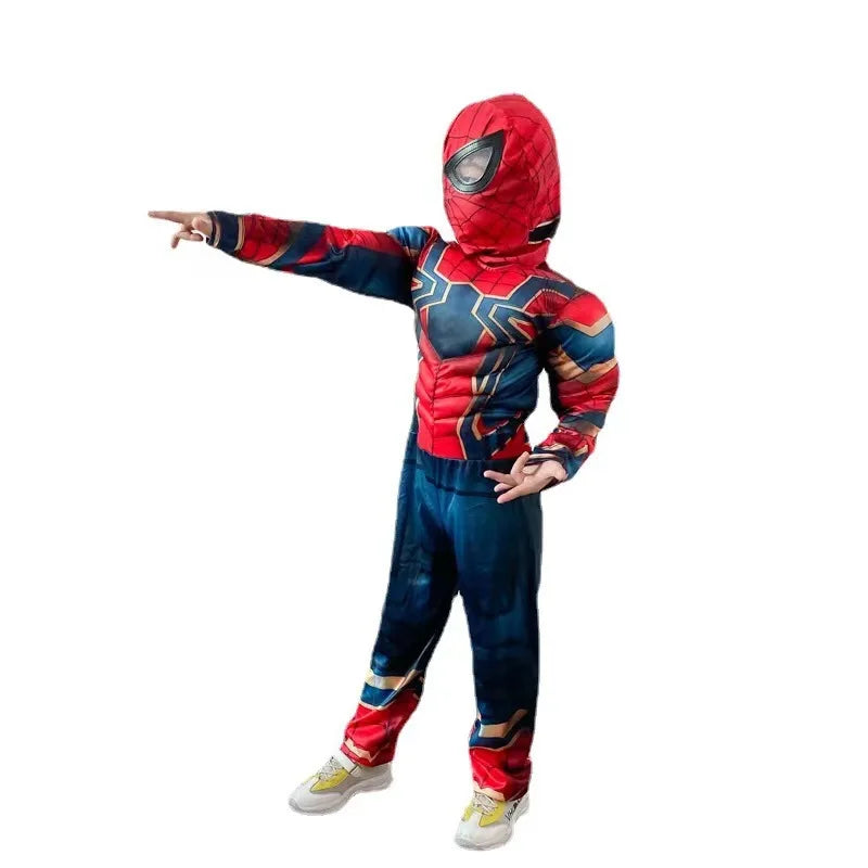 Kids Iron Spider Cosplay Jumpsuit And Mask Costume Set