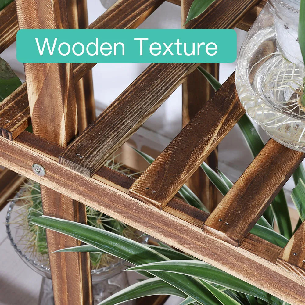 6 Tier Wooden Plant Stand Ladder Display Rack Shelf