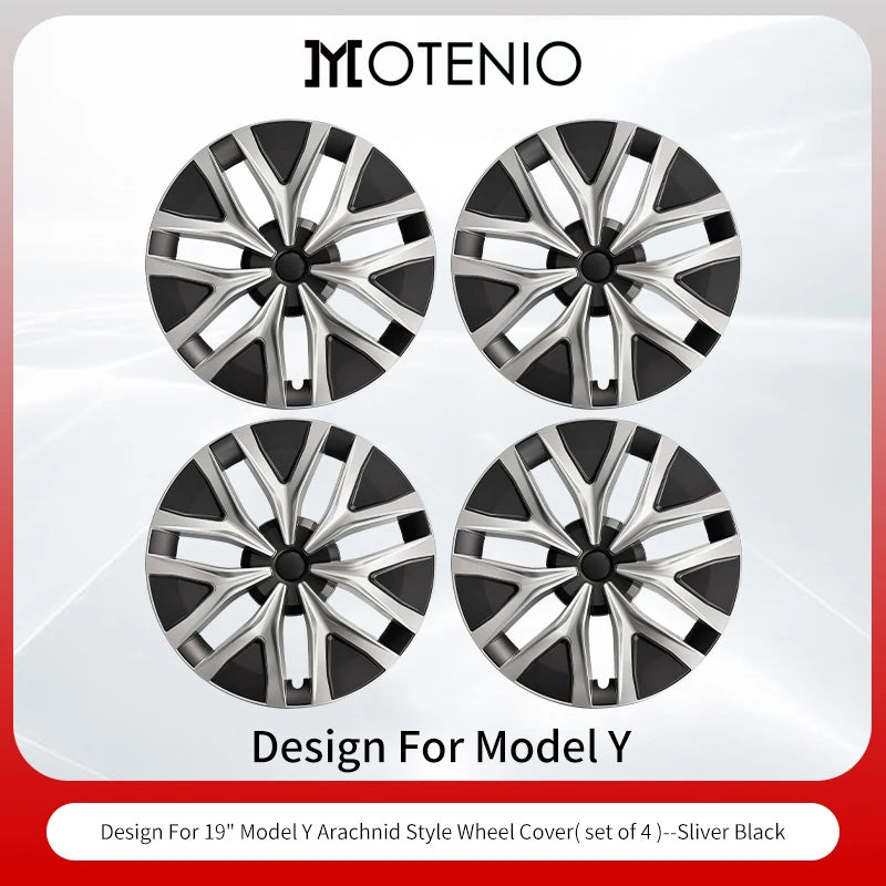 MOTENIO 4Pcs Arachnid Web Hub Caps for Tesla Model Y