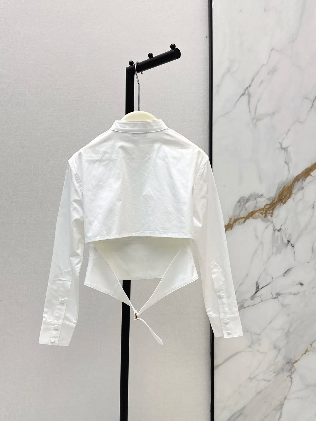 Womens Pure Cotton Mandarin Collar Long Sleeve Classic Blouse