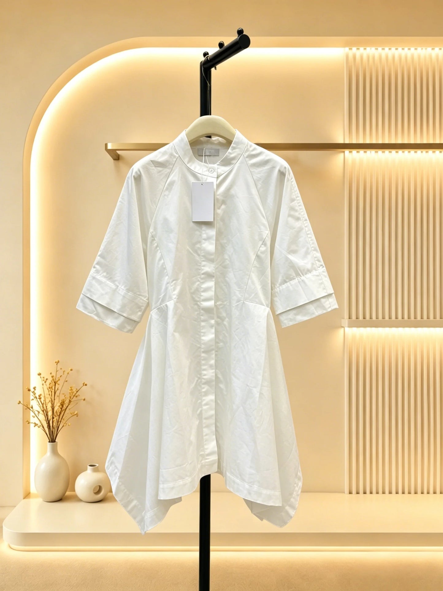 Women Pure Cotton Loose Fit Mid Sleeve Flare Summer Dress