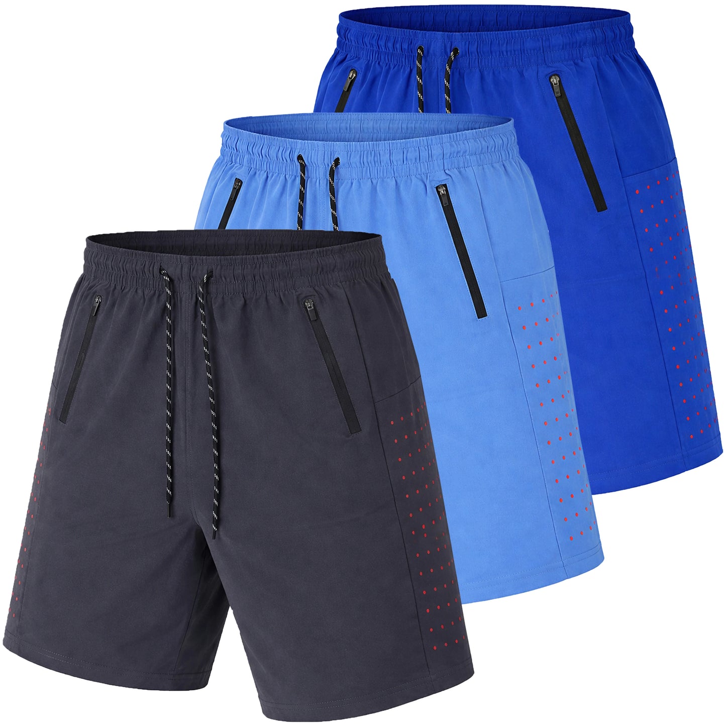 Men's 3-Pack Performance Training Shorts With Zipper Pockets