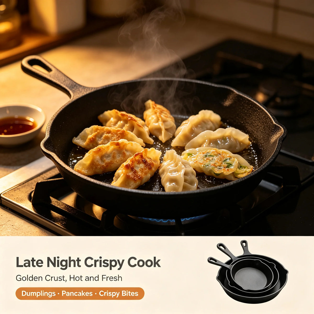 UPWORK Stainless Steel Frying Pan Set For Cooking And Grilling