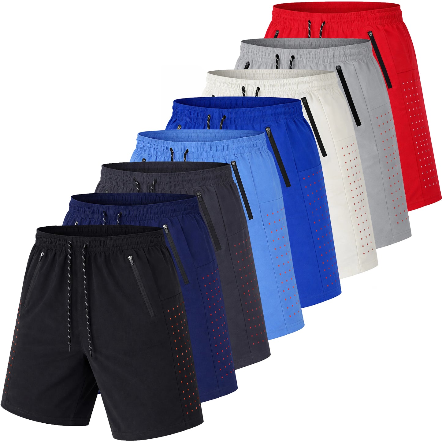 Men's 3-Pack Performance Training Shorts With Zipper Pockets