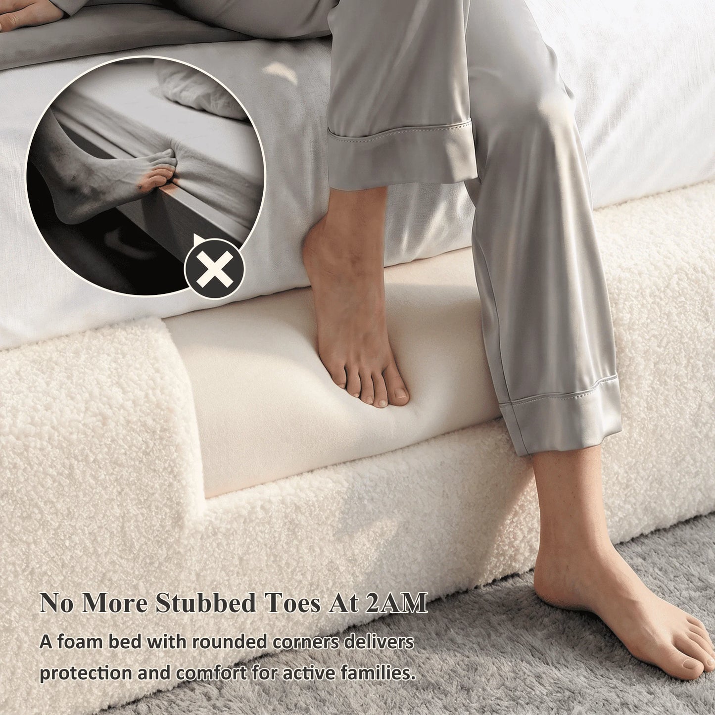 EnHomee Cloud Bed Frame With No Assembly And Quiet Design