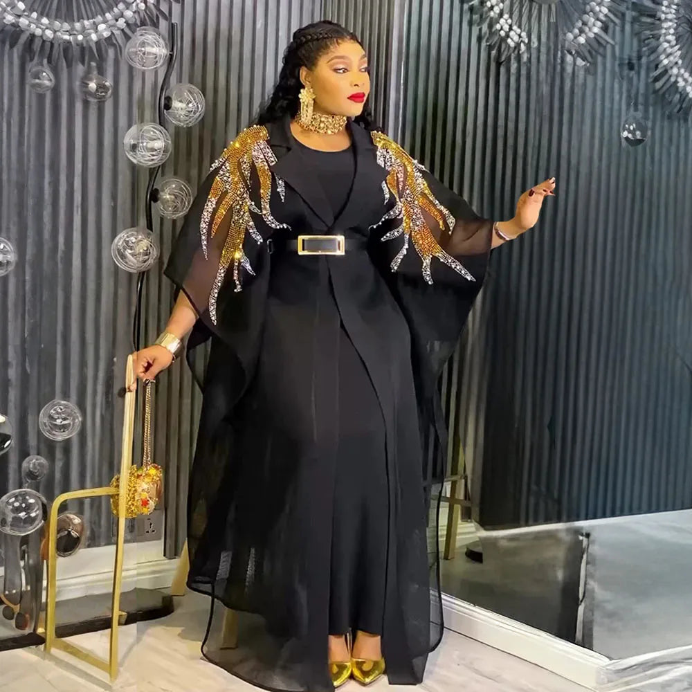 HD CN African Women Traditional Dress 2pc Robe Set