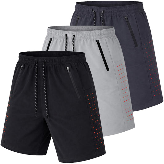 Men's 3-Pack Performance Training Shorts With Zipper Pockets