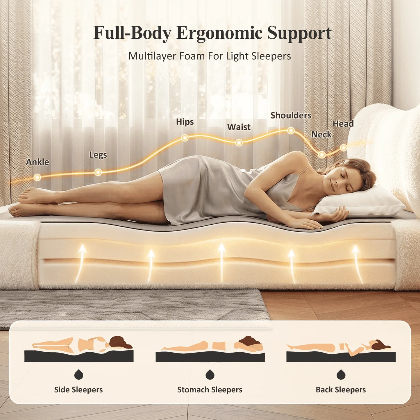 EnHomee Cloud Bed Frame With No Assembly And Quiet Design