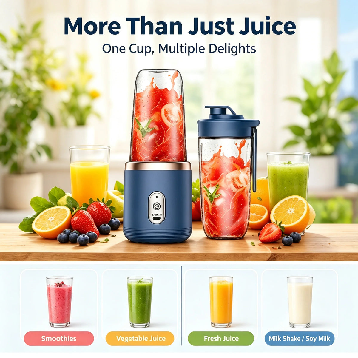 UPWORK Portable Blender USB Rechargeable Smoothie Maker