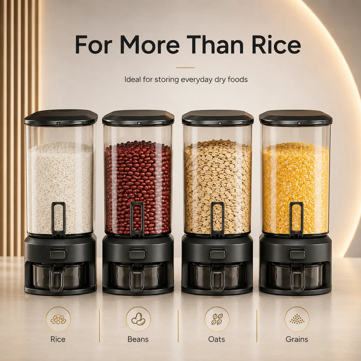 ONENOBLE Automatic Rice Dispenser With Measuring Cup