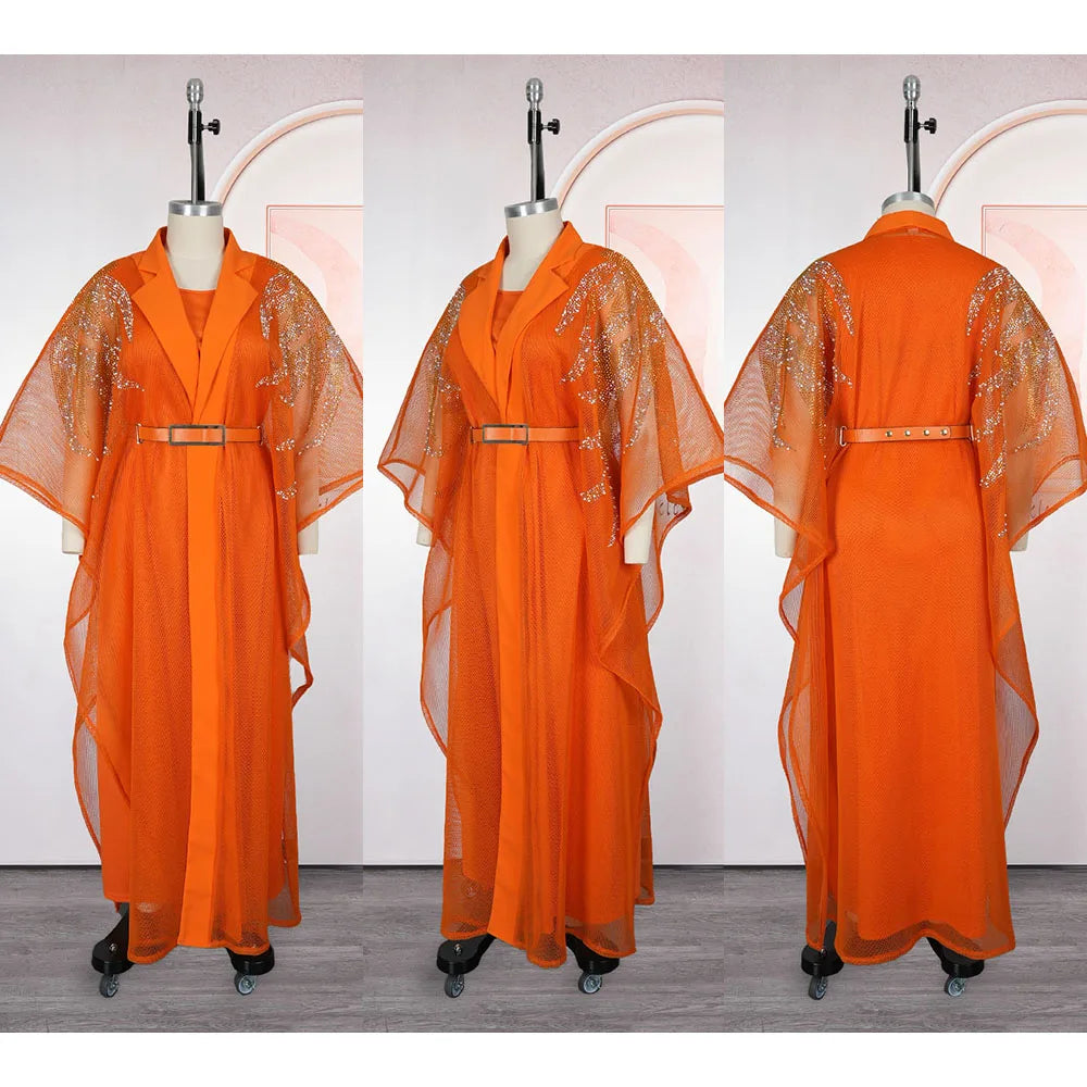 HD CN African Women Traditional Dress 2pc Robe Set