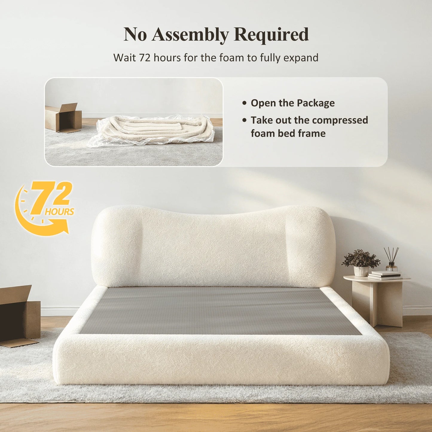 EnHomee Cloud Bed Frame With No Assembly And Quiet Design