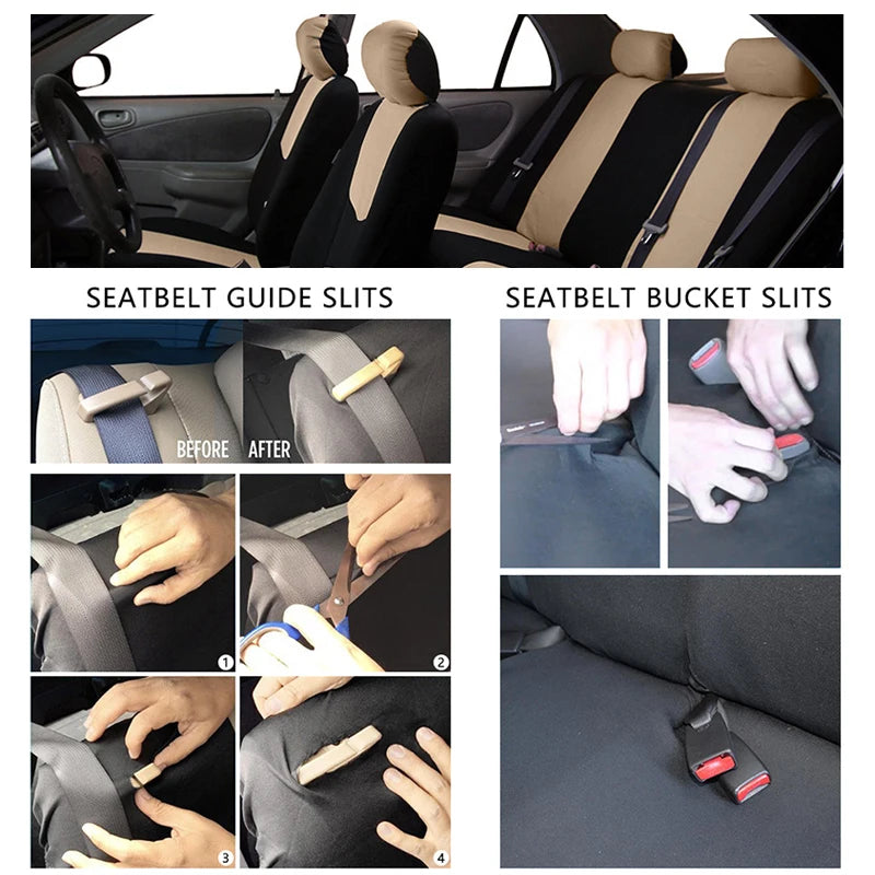 AutoYouth Universal Car Seat Cover Airbag Compatible Ventilated Polyester