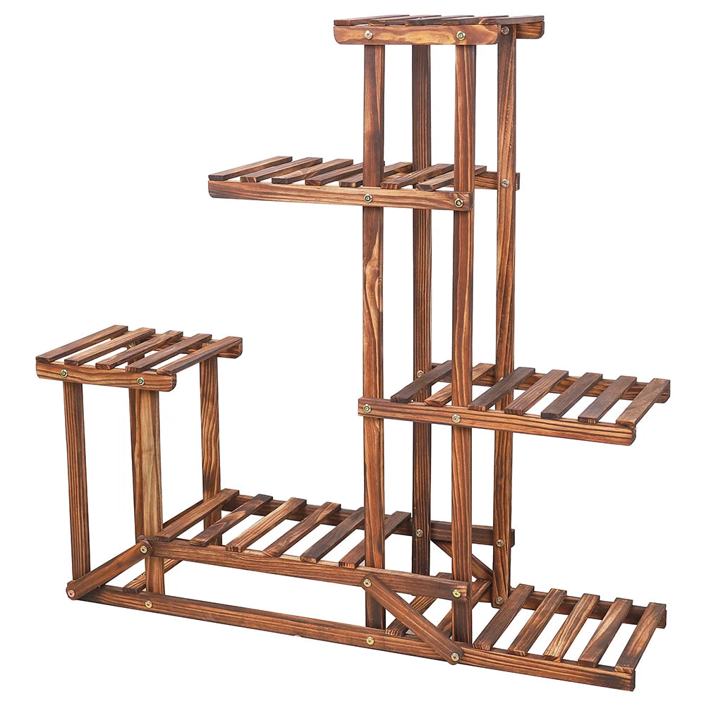Wisfor Six Tier Wood Plant Stand Indoor Outdoor Garden Display