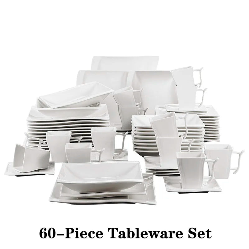 MALACASA Flora Porcelain Dinnerware Set for Elegant Table Settings