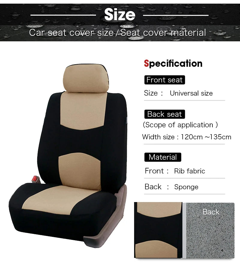 AutoYouth Universal Car Seat Cover Airbag Compatible Ventilated Polyester