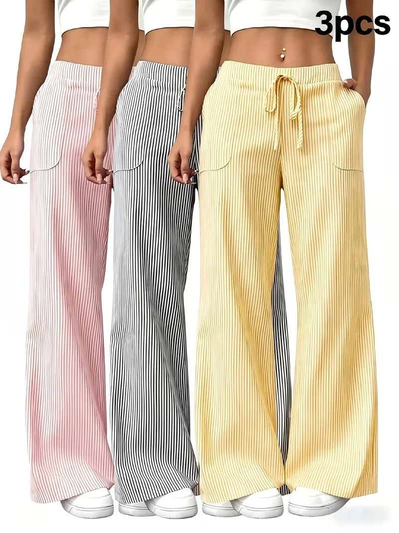 Lightweight Elastic Drawstring Athletic Pants With Pockets