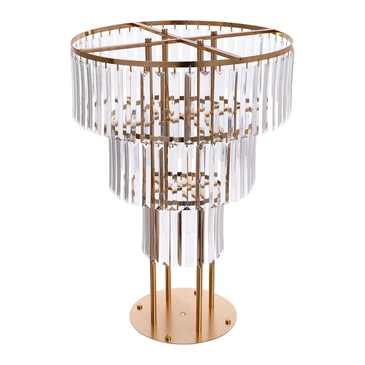 3-Tier Crystal Flower Stand Round Pedestal For Weddings