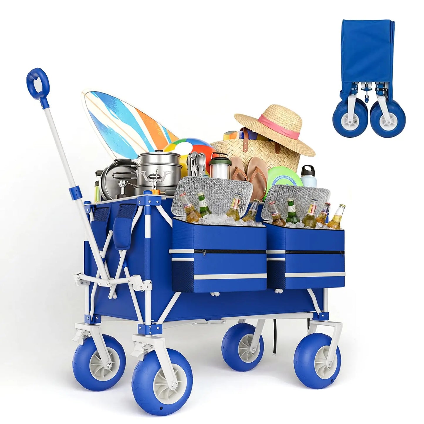 HiMISS Heavy Duty Beach Wagon 460 Lb All Terrain Wheels