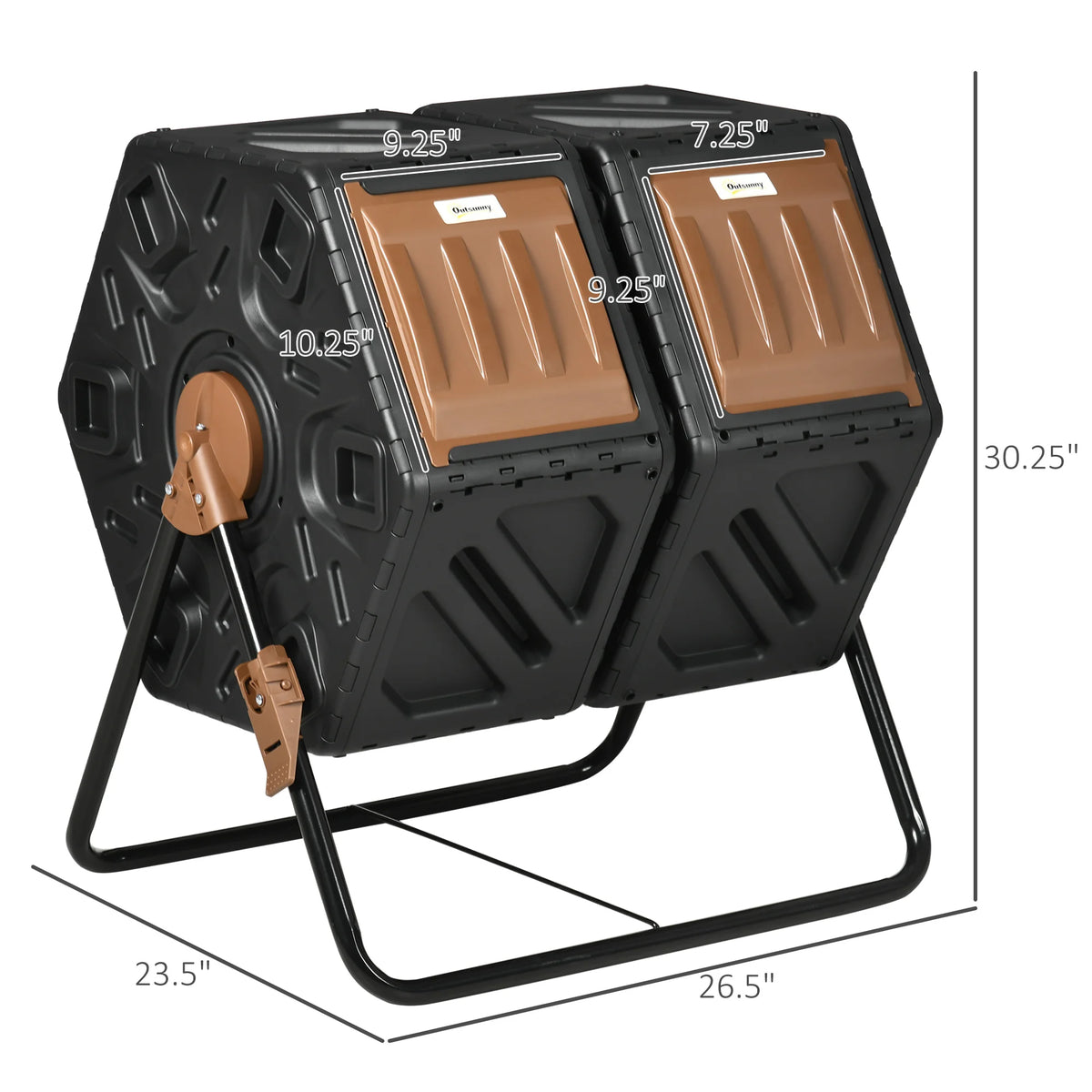 Outsunny Dual Chamber Compost Tumbler With Steel Support Base