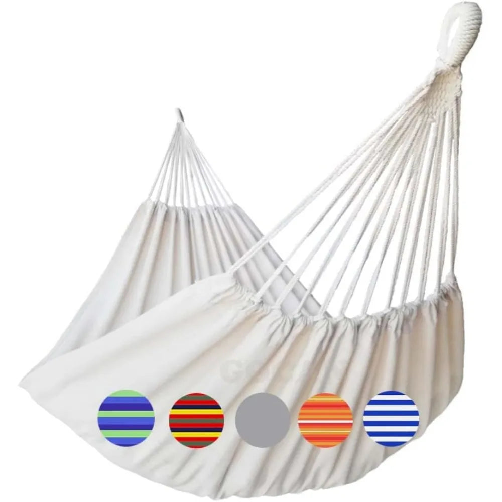 XIUWO Double Cotton Hammock For Two Indoor Outdoor Relaxation