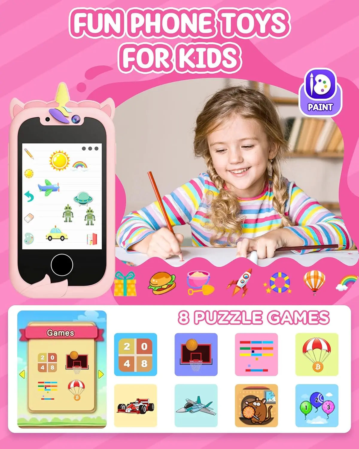 Kids Smart Phone Toy for Children 3-10 Learning Real Play Cell Phone