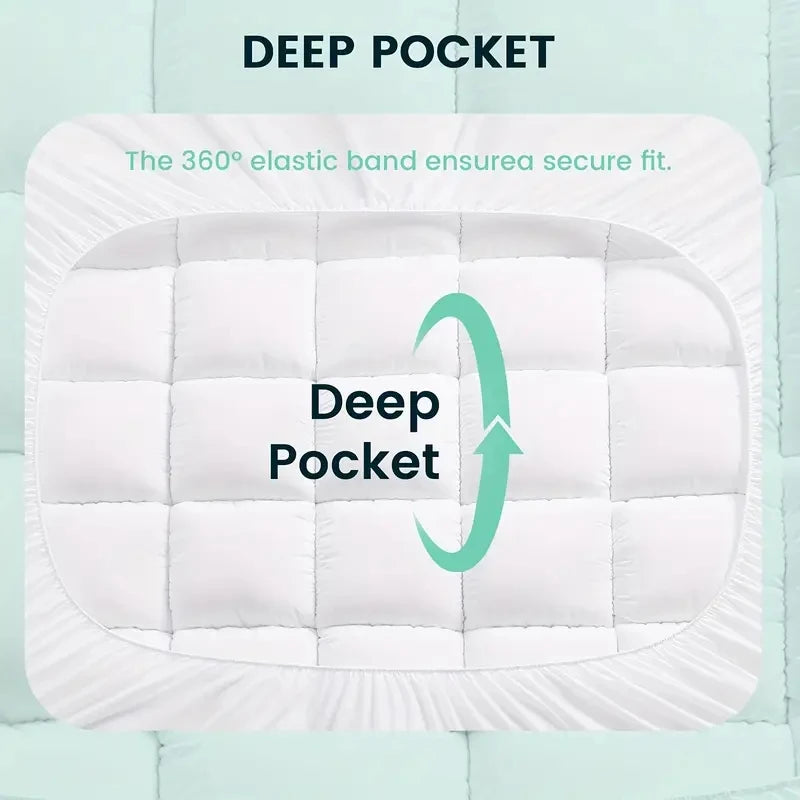 HGETVE Extra Thick Mattress Topper 1000Gsm Cooling Noiseless Fitted