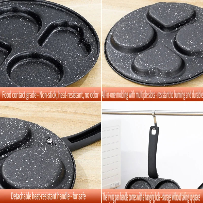 Nonstick Four Hole Omelette Pan For Eggs Dumplings And Burgers