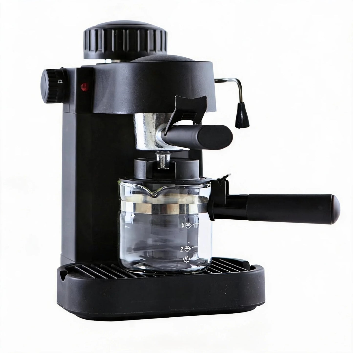 Electric 4 Cup Espresso Cappuccino Maker With Milk Frother