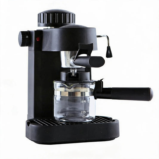 Electric 4 Cup Espresso Cappuccino Maker With Milk Frother
