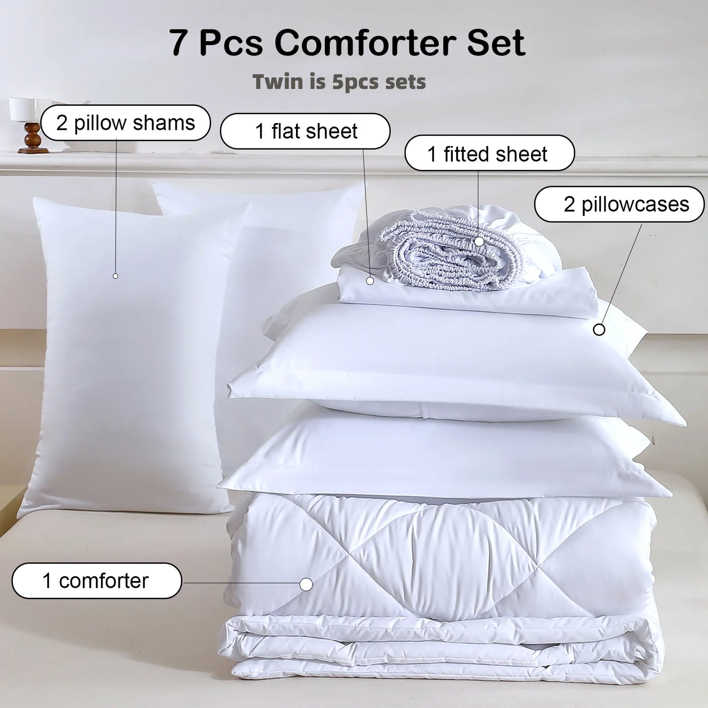 Easyum Premium Polyester Bedding Set With Comforter And Sheets