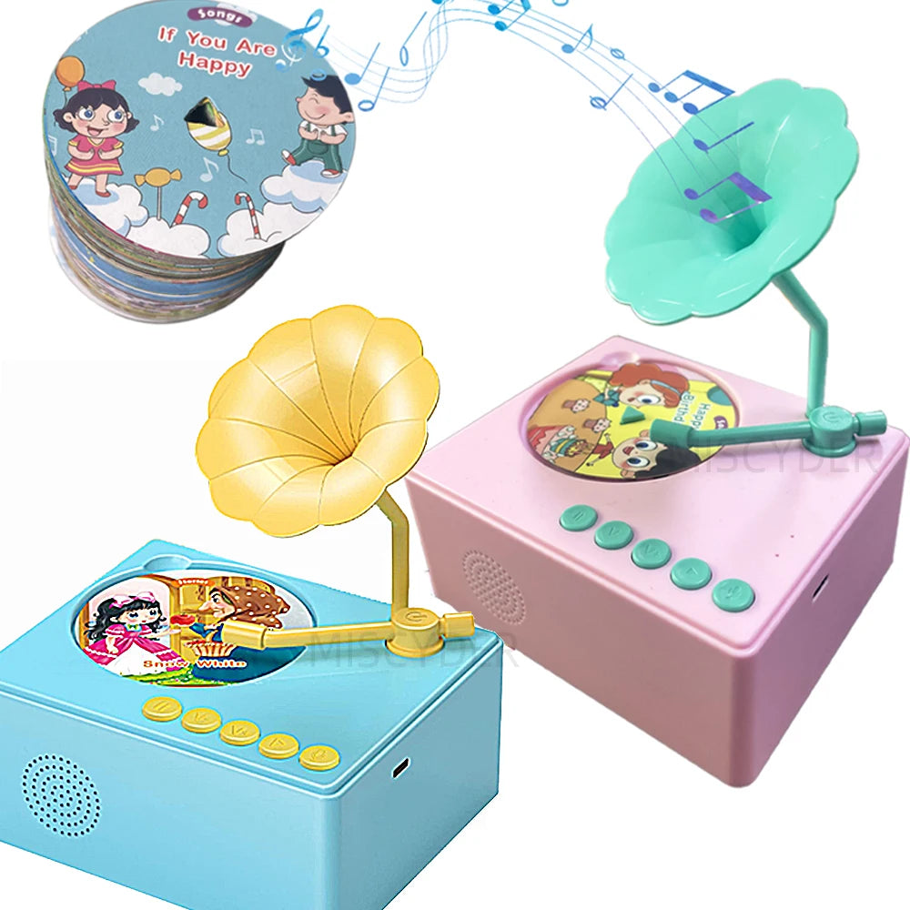 Phonograph Story Music Player With 96 Cards For Kids