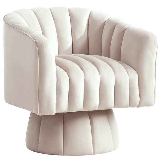 Korser Velvet Swivel Barrel Chair for Living Room or Bedroom