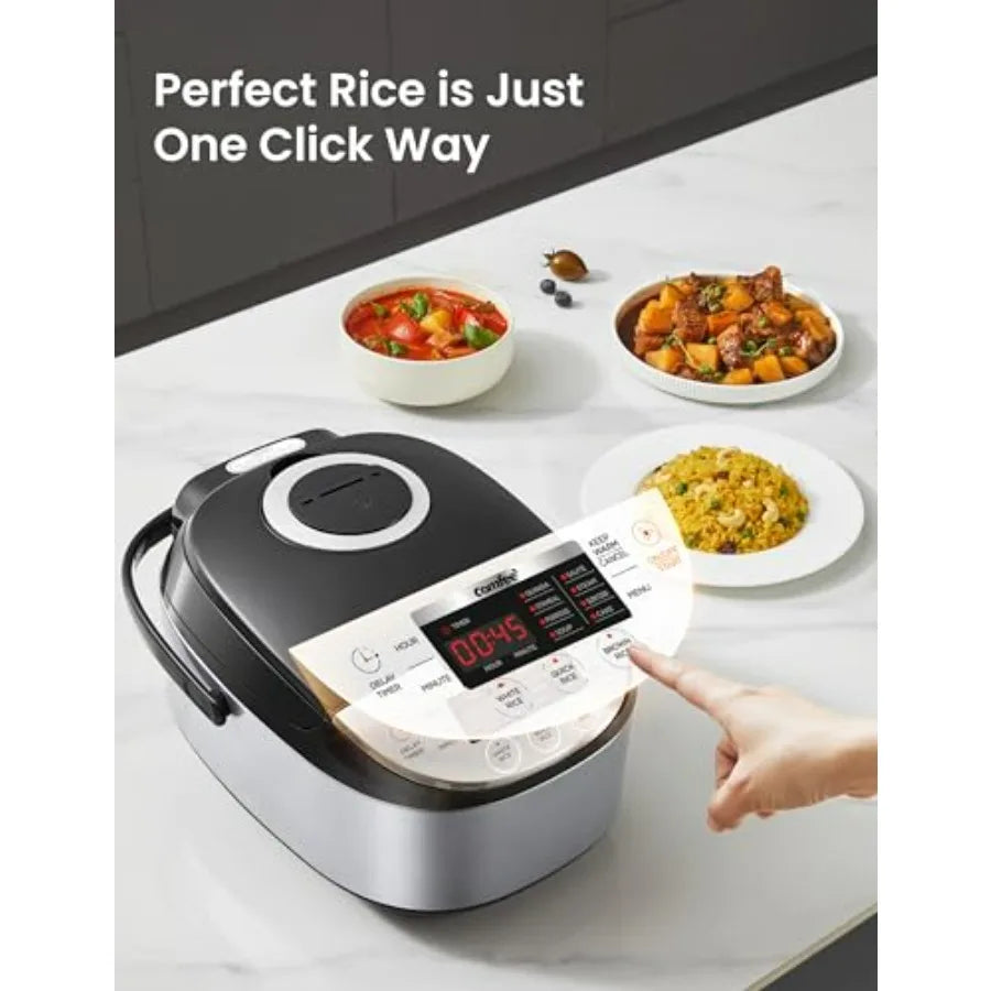 Portable Rice Cooker With Fuzzy Logic, Timer And Steamer