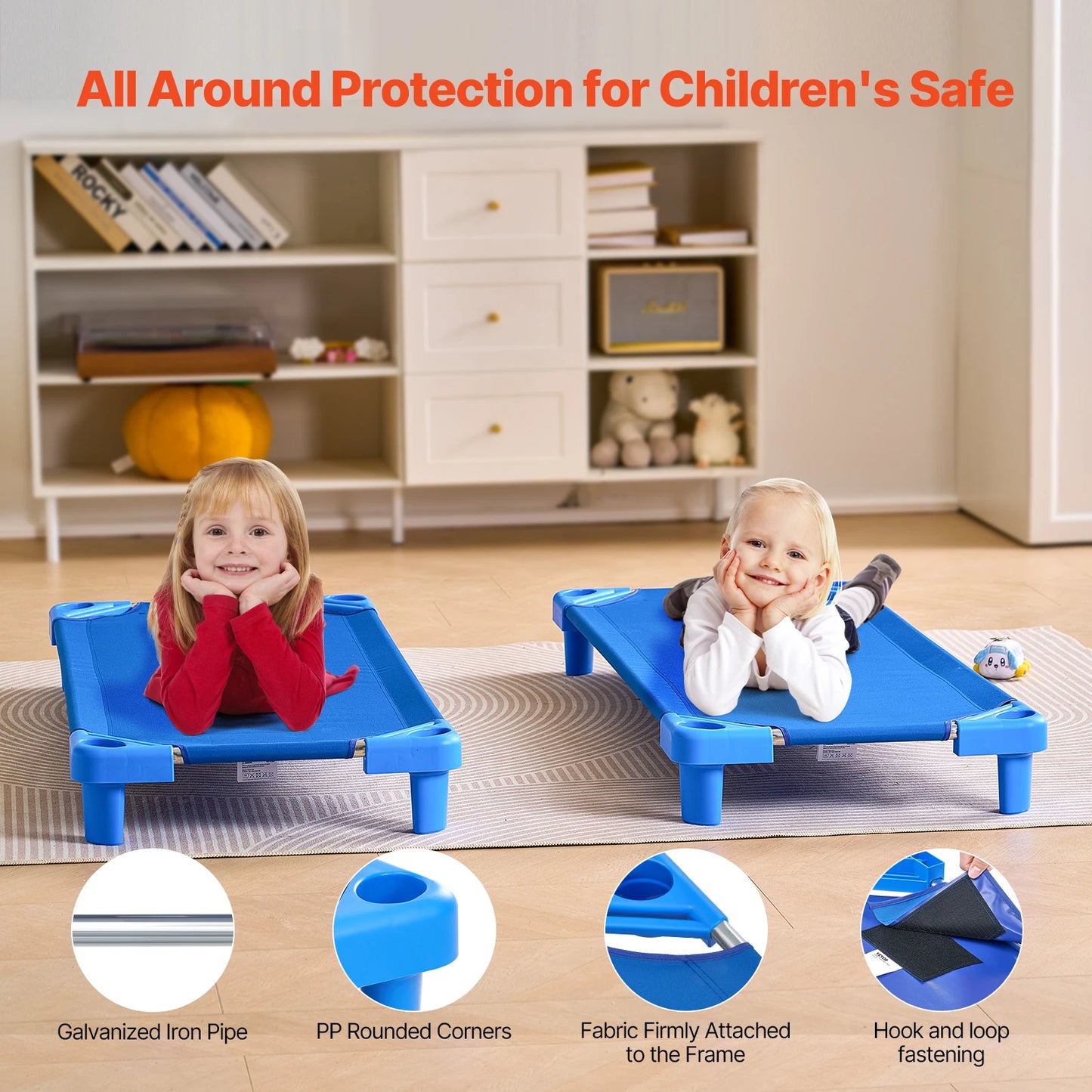 VEVOR Stackable Kiddie Nap Cots Pack Of Four Or Six