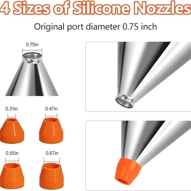 Stainless Steel Pancake Batter Dispenser With Four Nozzles And Stand