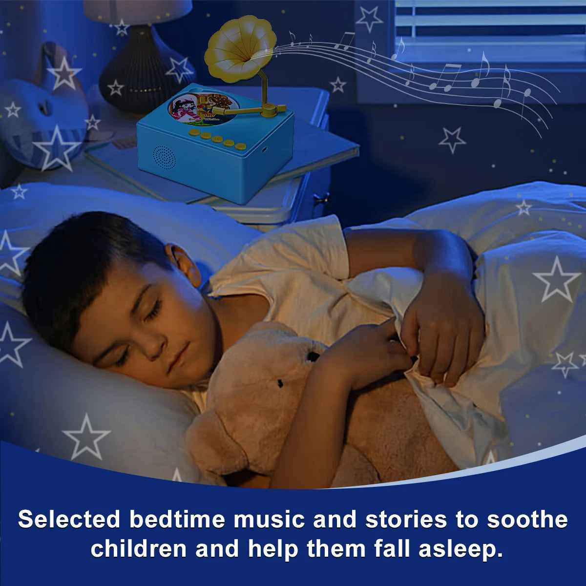 Phonograph Story Music Player With 96 Cards For Kids