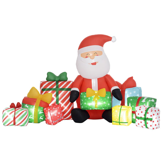 Outdoor Christmas Santa Claus Inflatable Decoration With Led Lighting