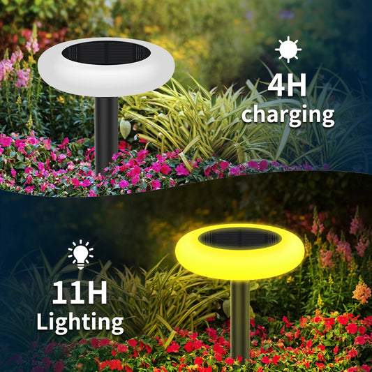 Intelamp Outdoor Solar Pathway Lights With Dusk To Dawn LED