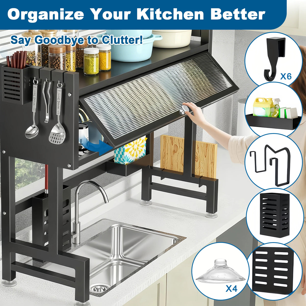 Stainless Steel Kitchen Sink Drying Rack With Space Saving Design