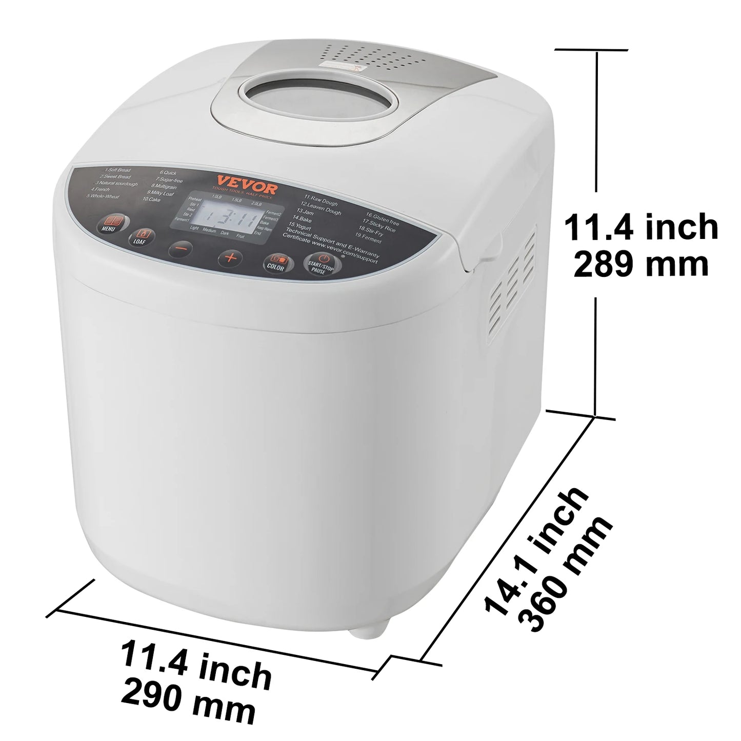 SucceBuy 15 In 1 Bread Maker With Gluten Free Setting And Non Stick Ceramic Pan