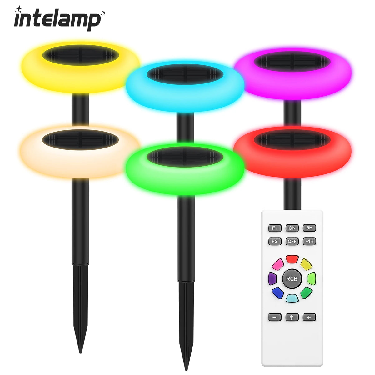 Intelamp Outdoor Solar Pathway Lights With Dusk To Dawn LED