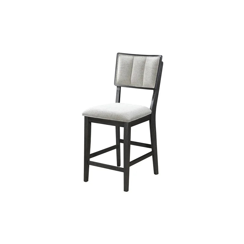 Farmhouse Dining Set With Round Table And Fabric Upholstered Chairs