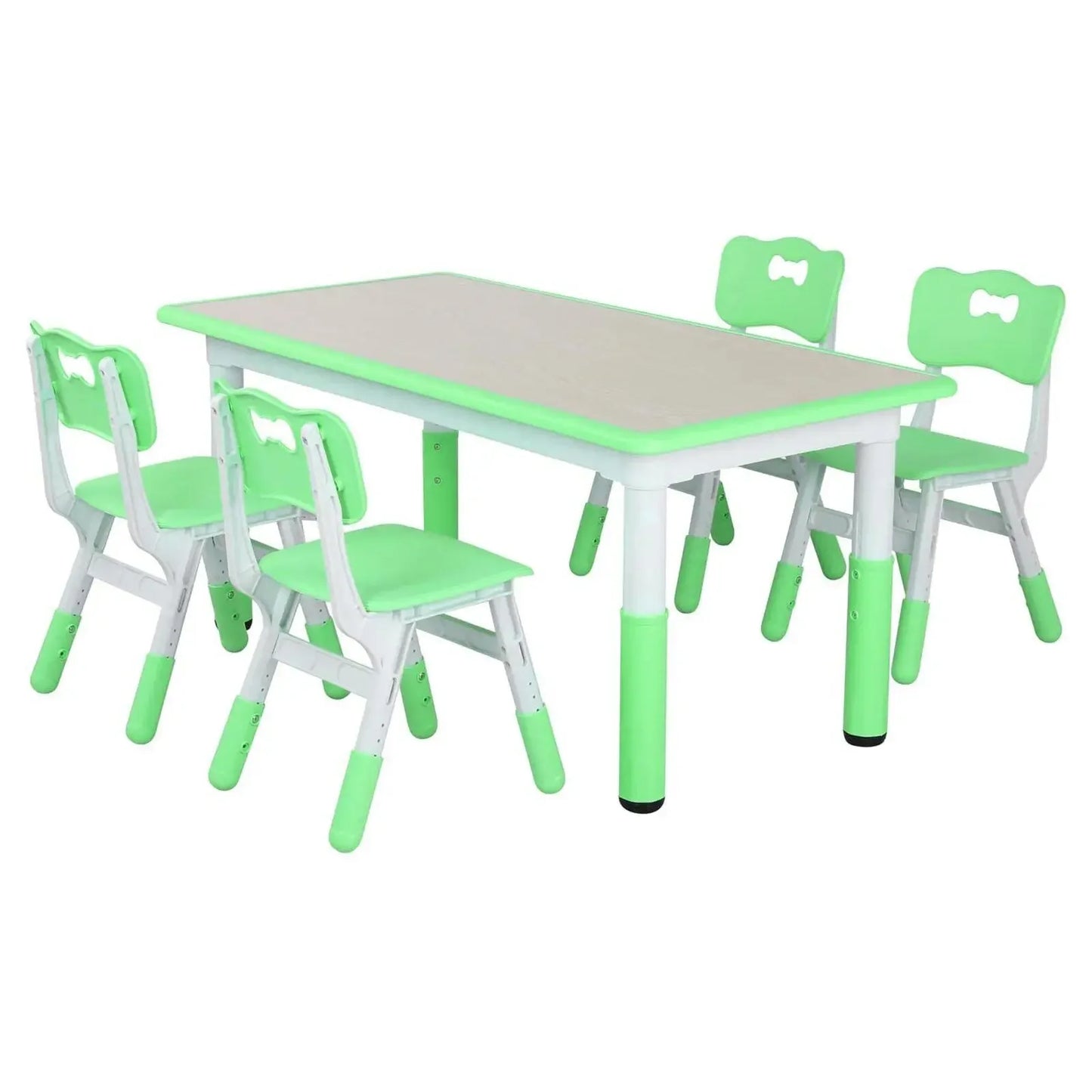 AuAg Kids Table And 4 Chairs Set Height Adjustable Graffiti