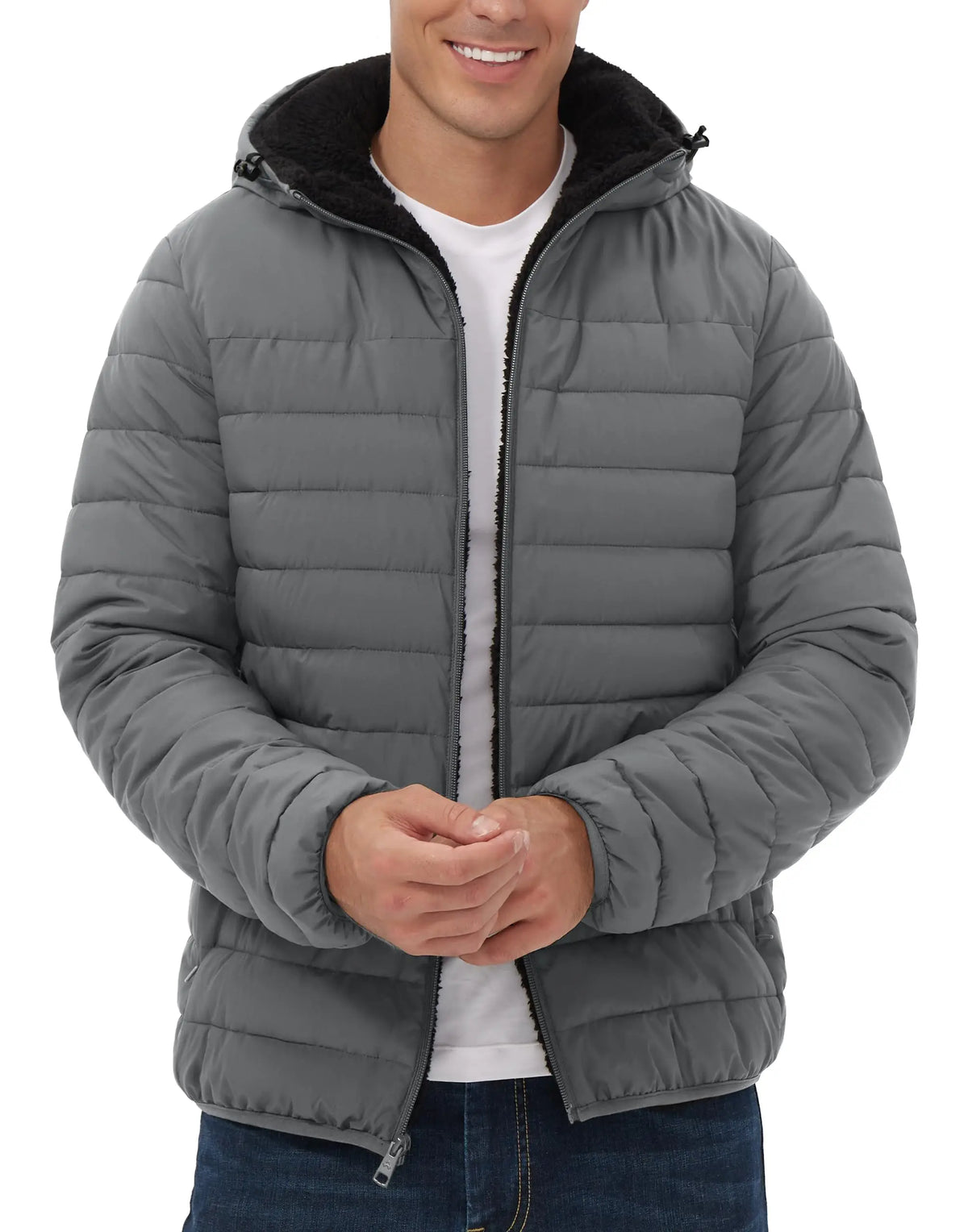 Pioneer Camp Men's Sherpa Lined Hooded Winter Puffer Jacket